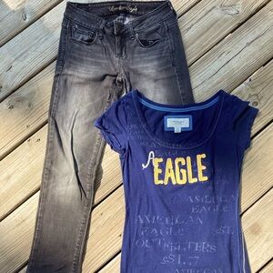 American Eagle jeans & tee bundle